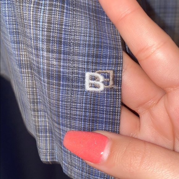 plaid blue button up - Picture 2 of 3